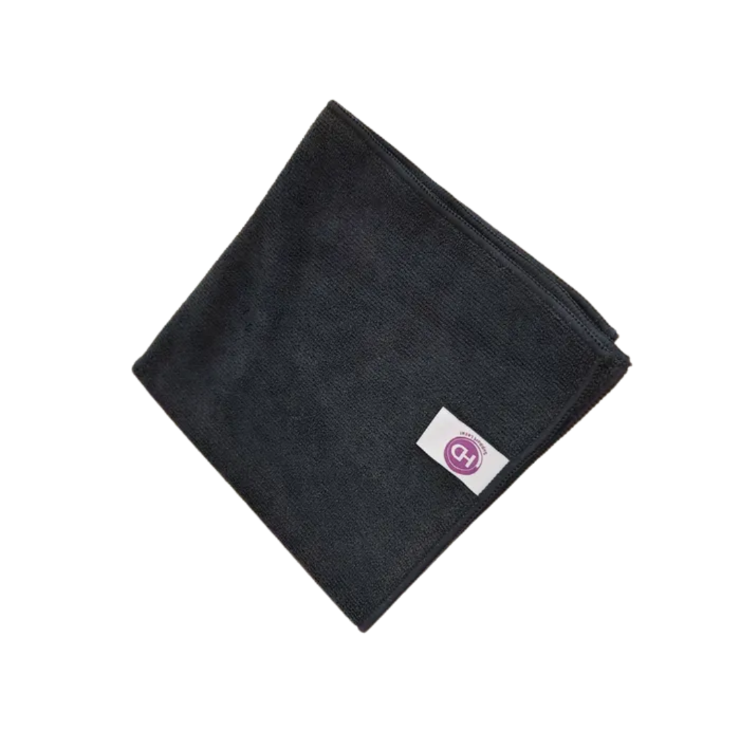 HyGenie Microfibre Cloths Black 40x40cm 280gsm. Pack 10
